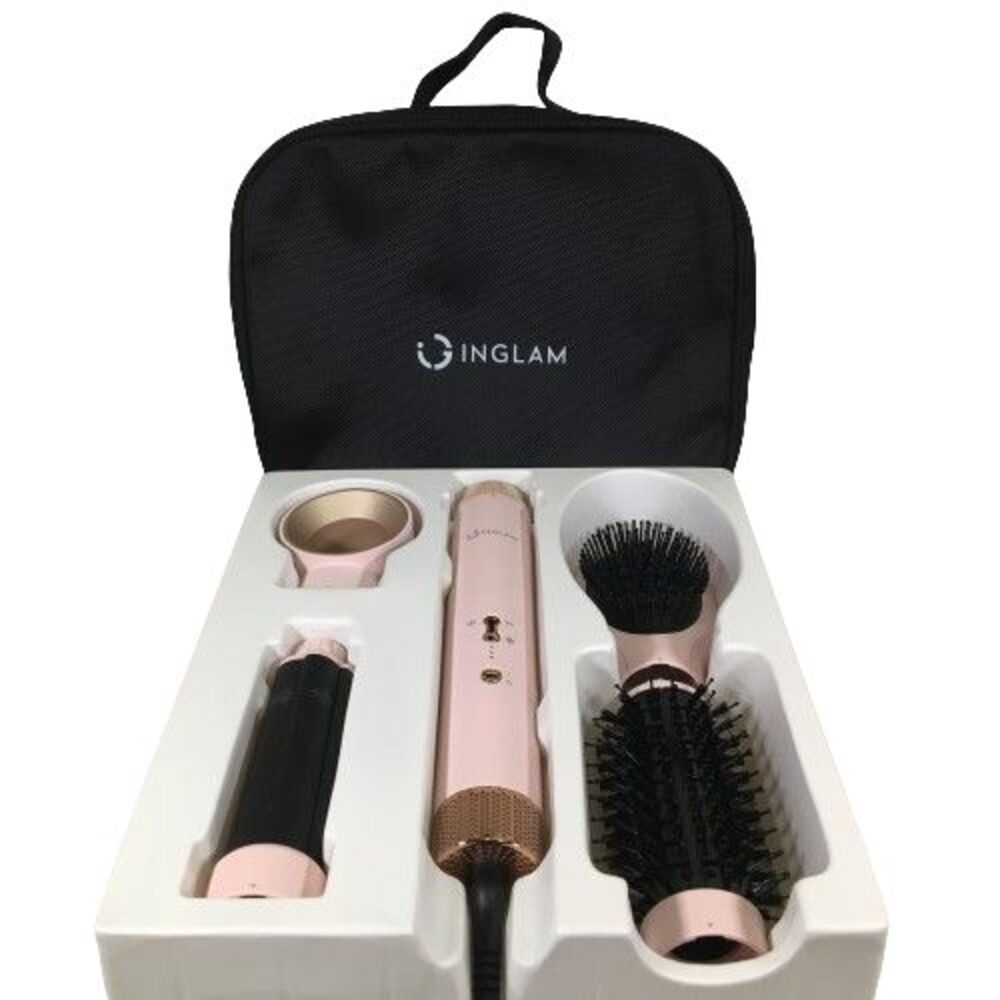 IG INGLAM 4-in-1 Mega Air Styler Professional Ionic Hair Dryer Brush Curler Kit